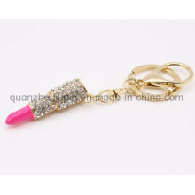 OEM Metall Mode Kristall Lippenstift Keyring Keychain Schlüsselanhänger Kette